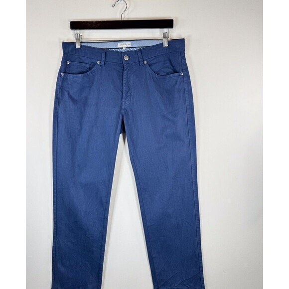 Peter Millar Mens Pants Blue Chino Straight Crown Performance Stretch Golf 33x27 - Picture 4 of 11
